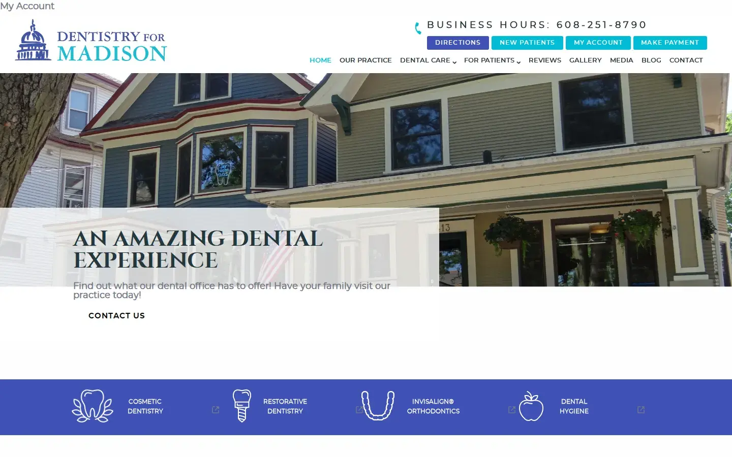 Homepage preview of Dentistry for Madison