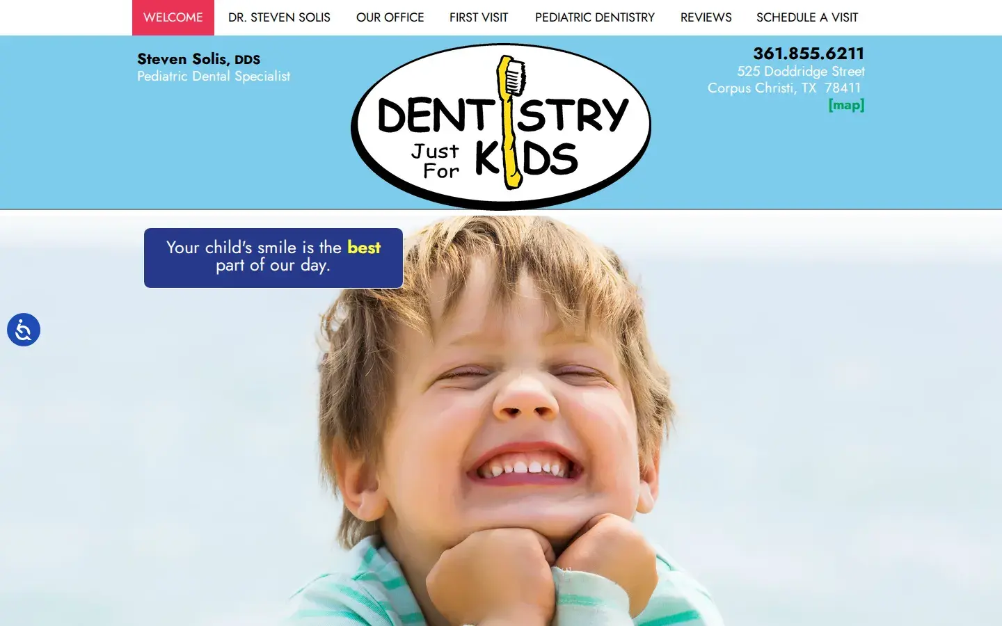 Homepage preview of Dentistry Just For Kids
