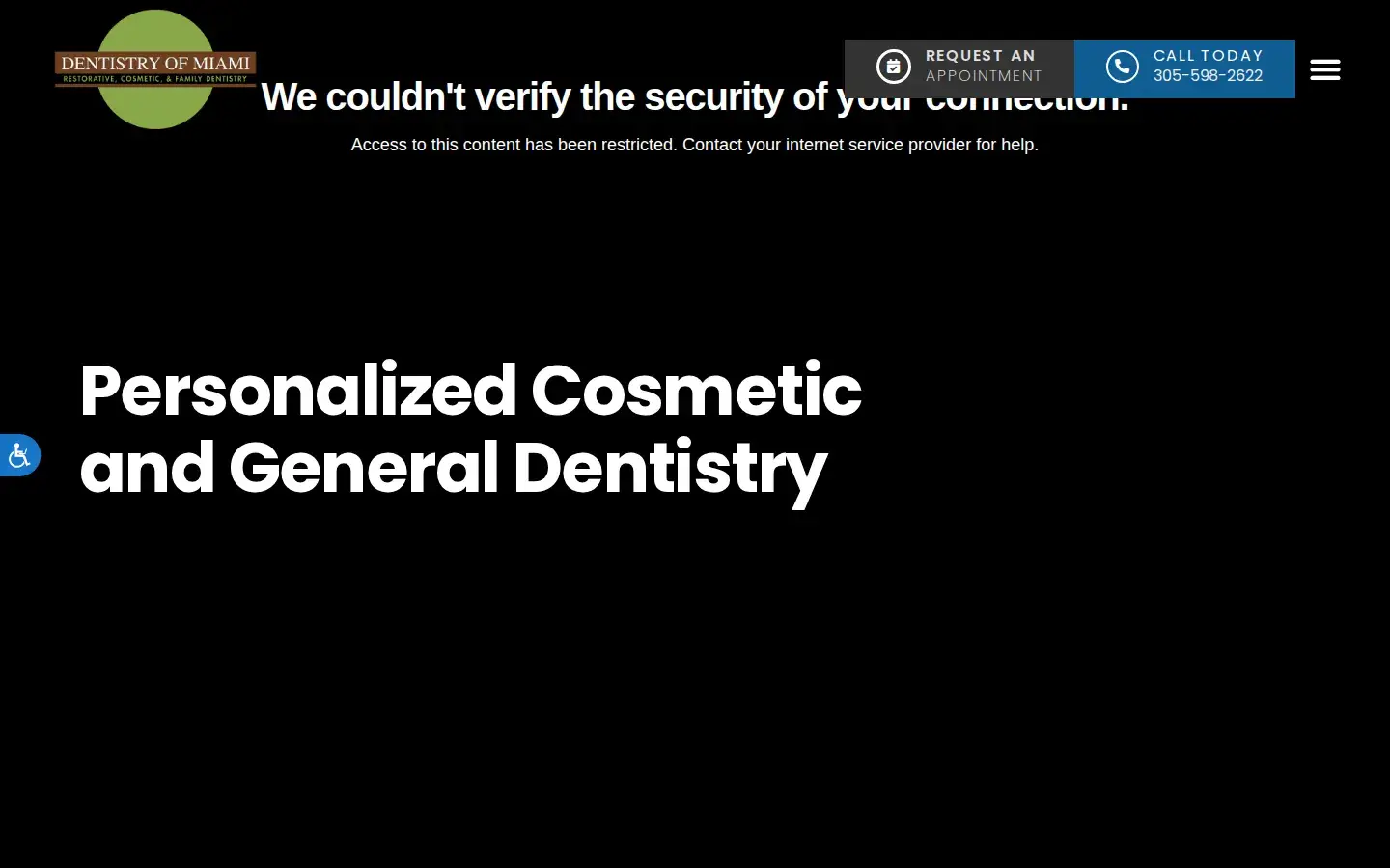 Homepage preview of Dentistry of Miami