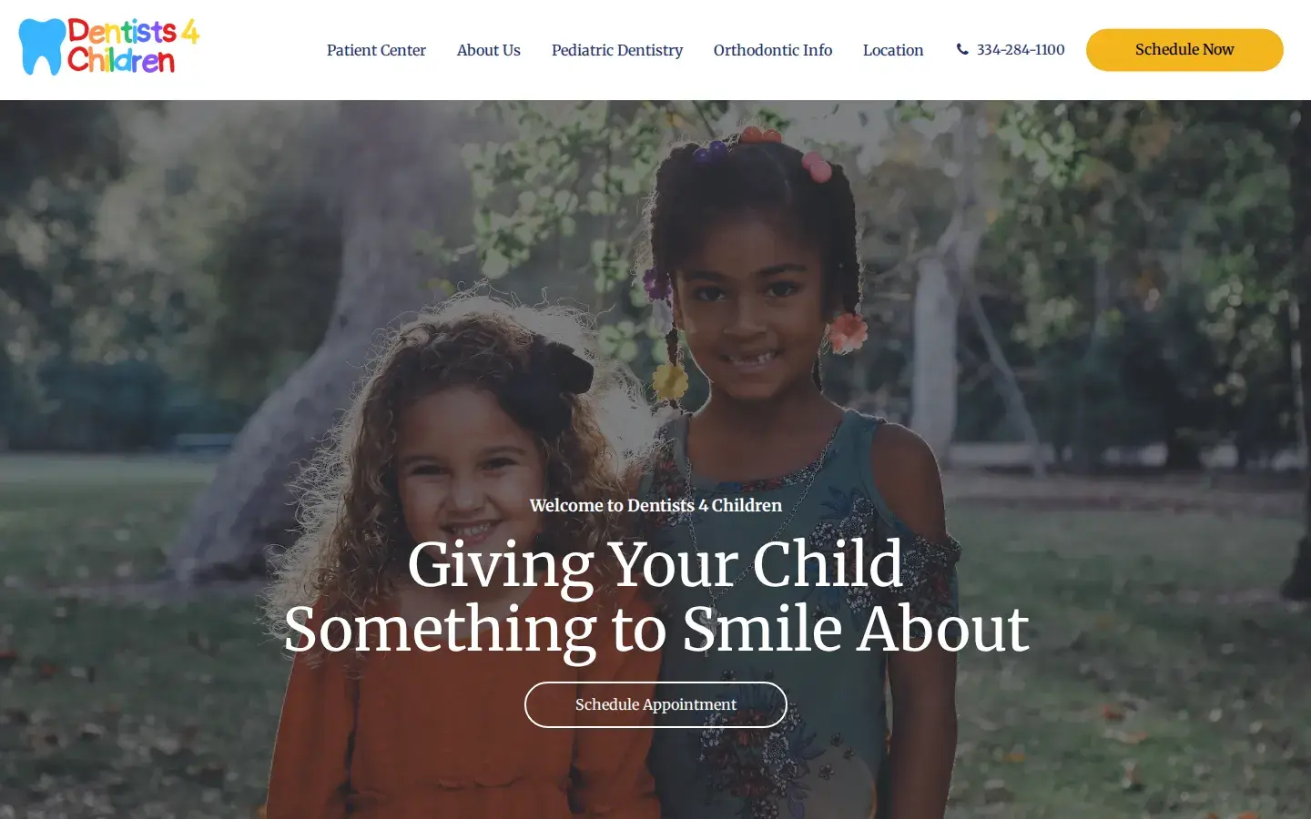 Homepage preview of Dentists 4 Children LLC - Dr Heather Thornton Dr Richard Vann Dr James Jenkins