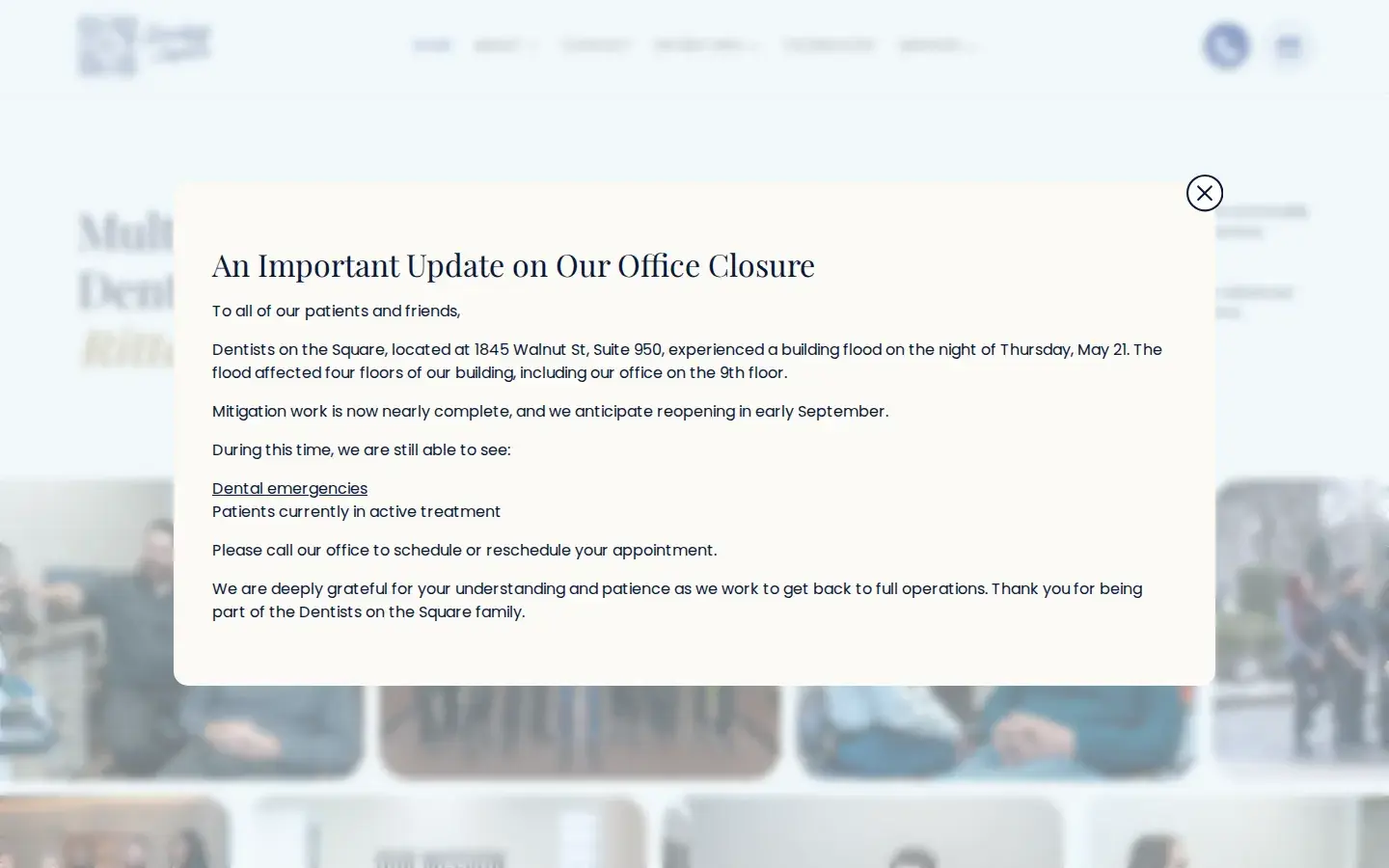 Homepage preview of Dentists On the Square