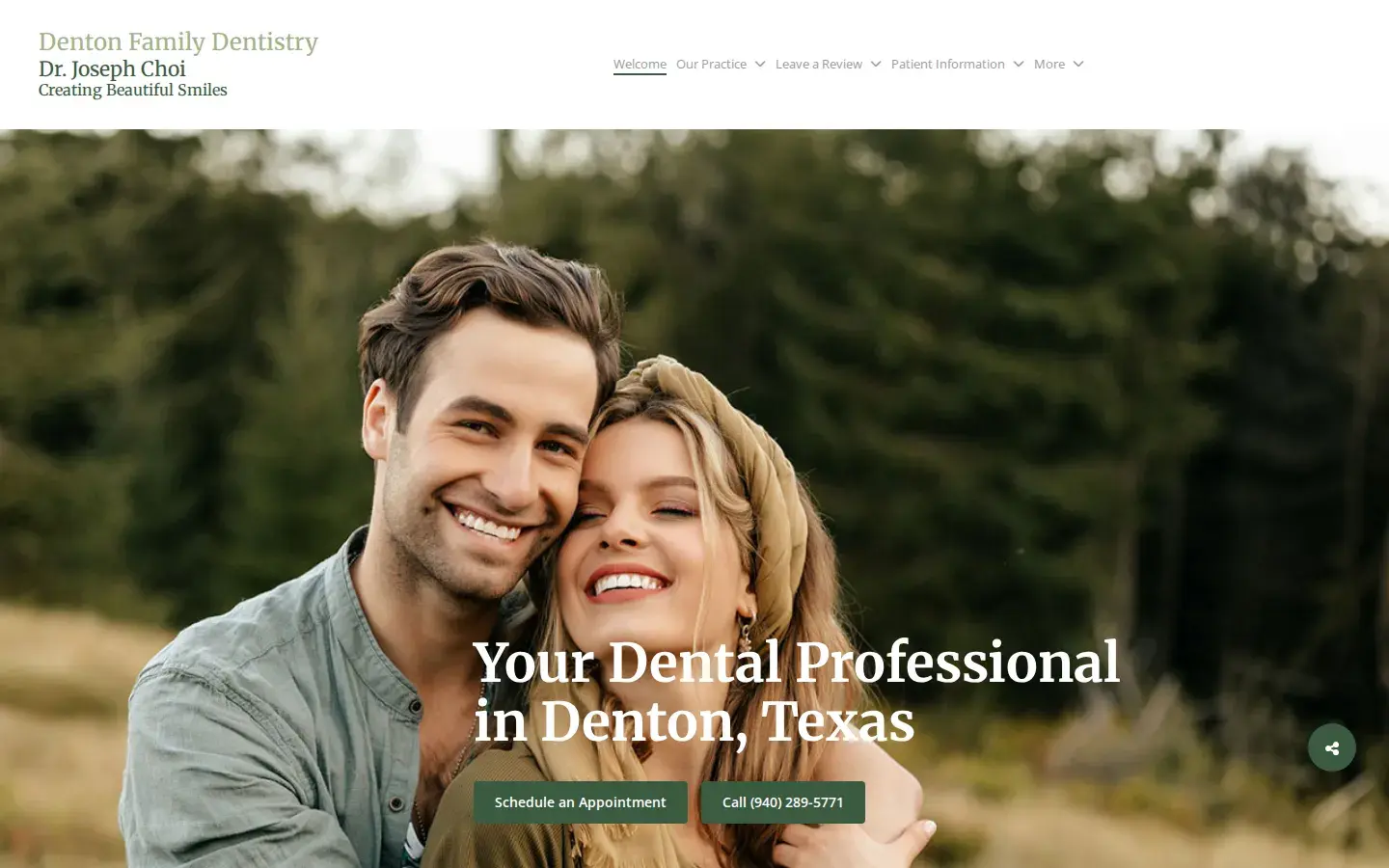 Homepage preview of Denton Family Dentistry