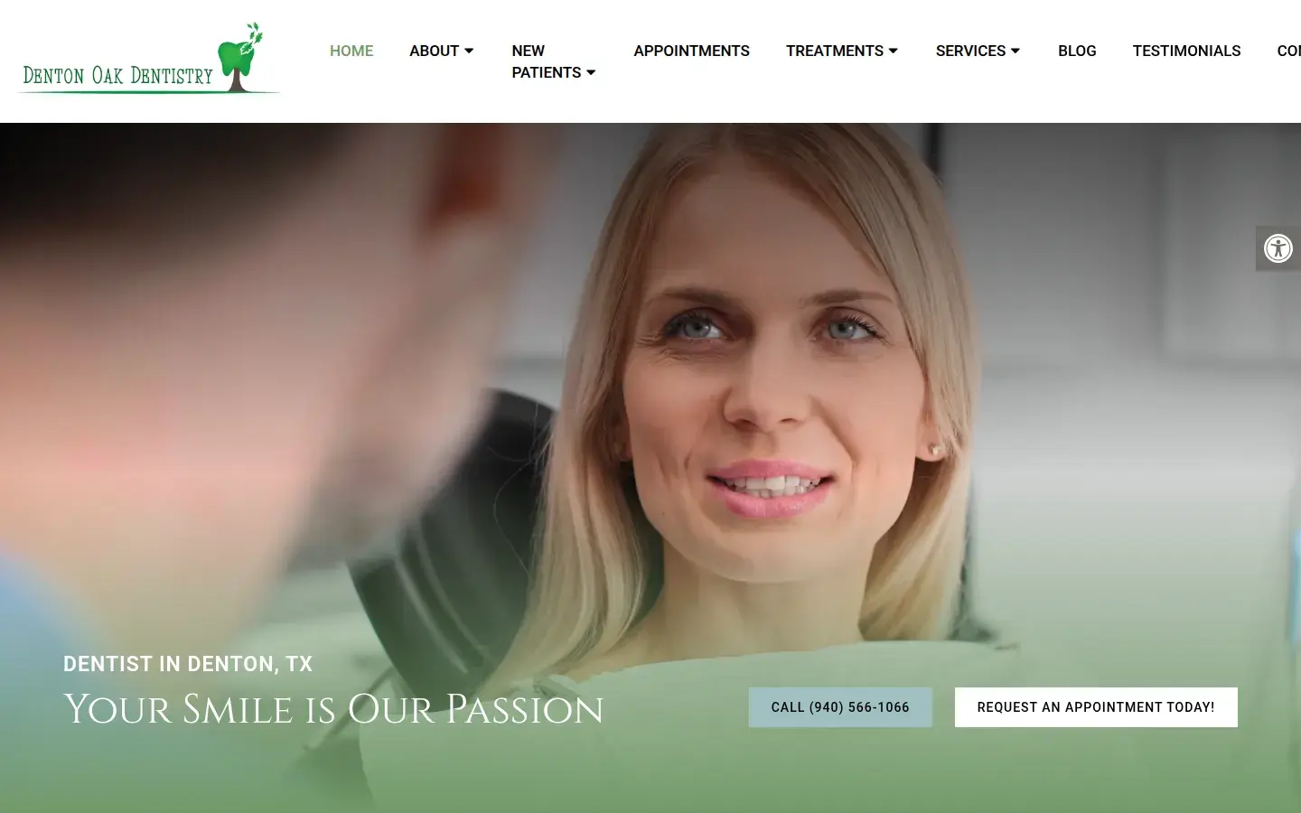 Homepage preview of Denton Oak Dentistry