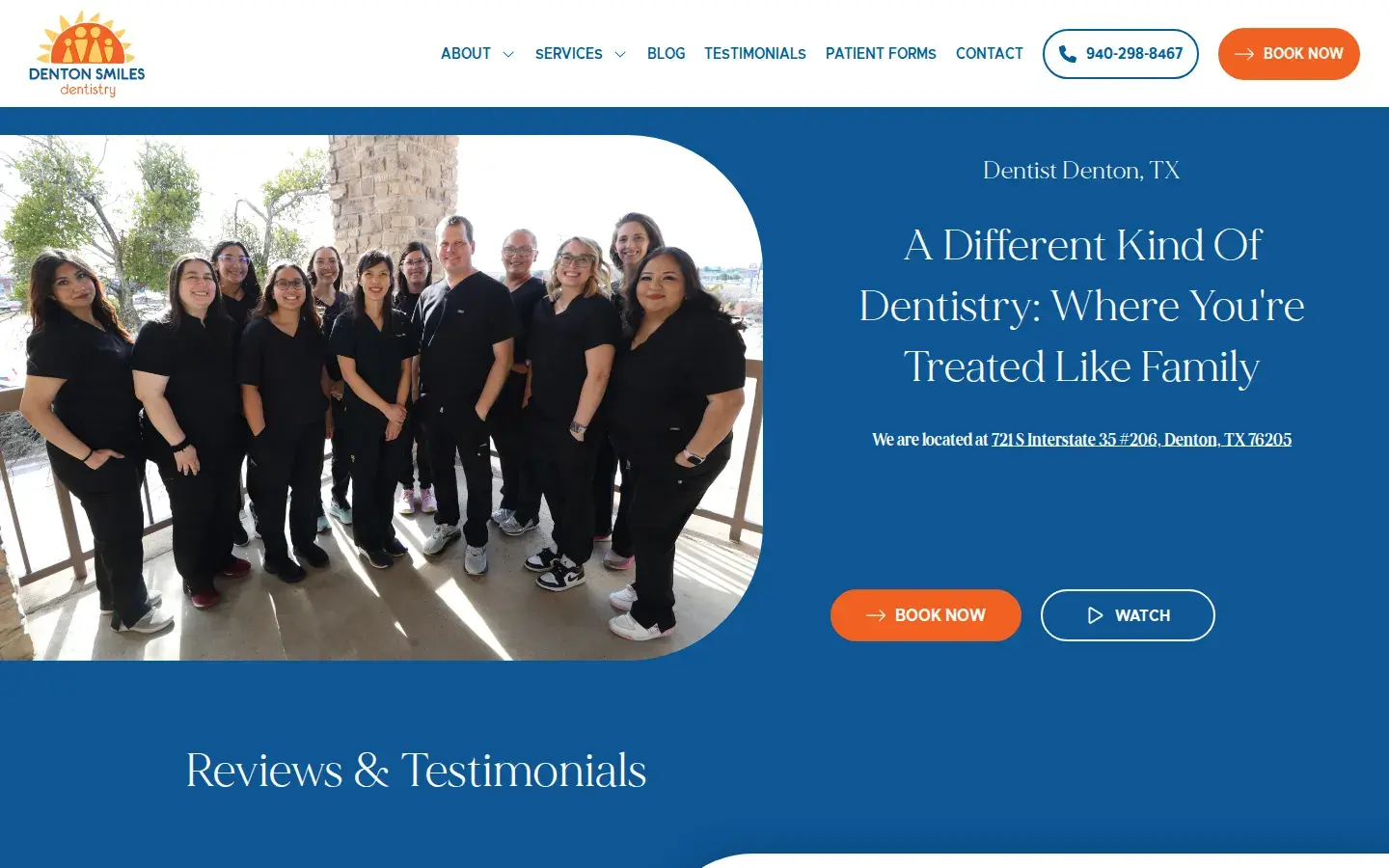 Homepage preview of Denton Smiles Dentistry