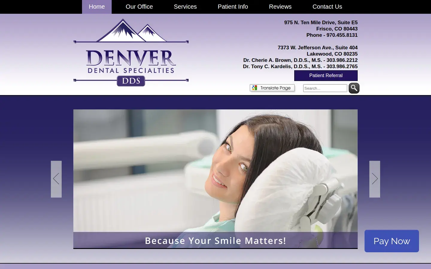 Homepage preview of Denver Dental Specialties
