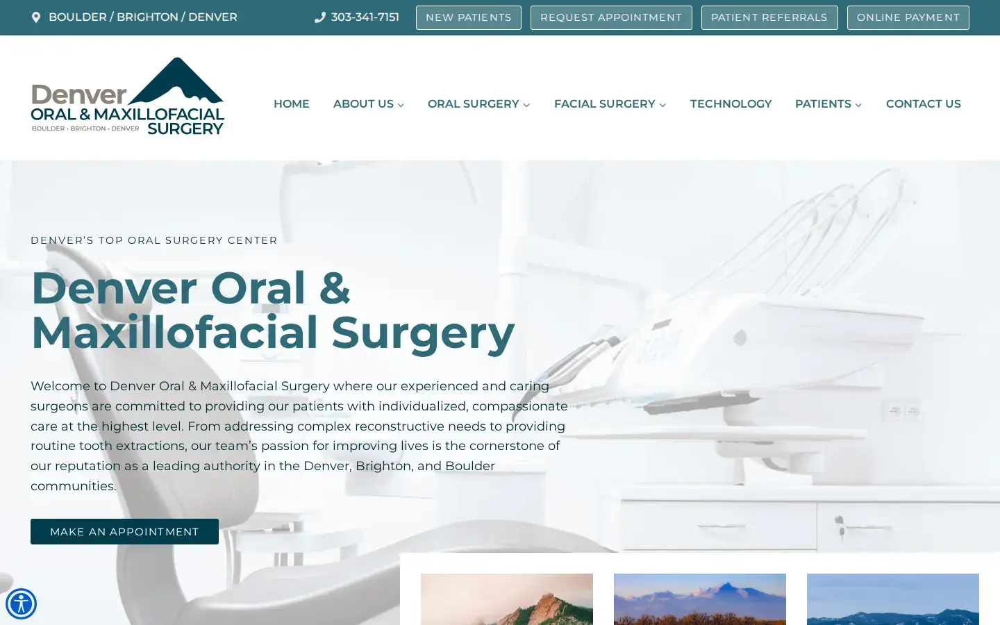 Homepage preview of Denver Oral and Maxillofacial Surgery