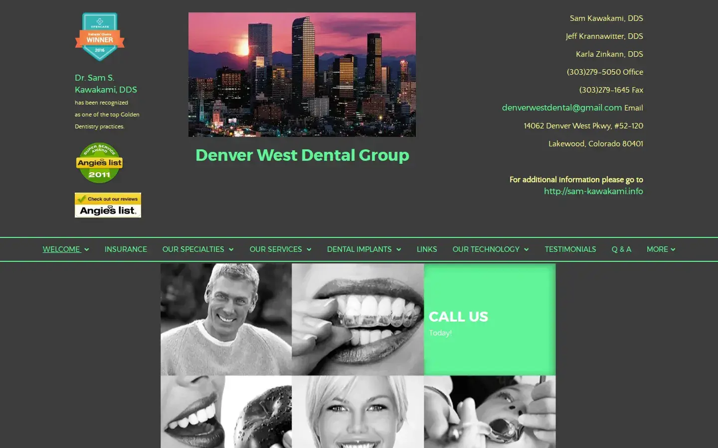 Homepage preview of Denver West Dental Group-Dr. Sam K.