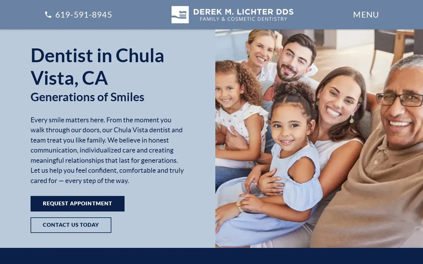 Homepage preview of Derek M. Lichter, DDS, Inc.