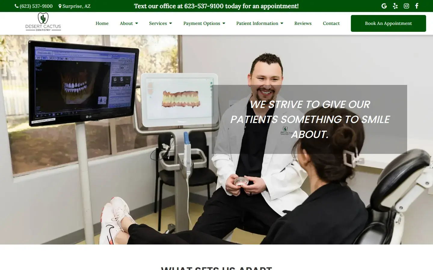 Homepage preview of Desert Cactus Dentistry
