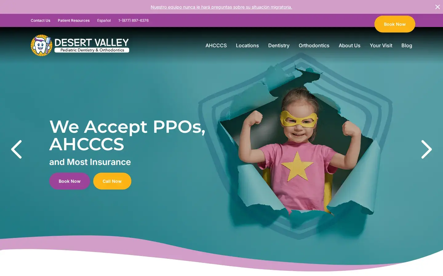 Homepage preview of Desert Valley Pediatric Dentistry – West Olive