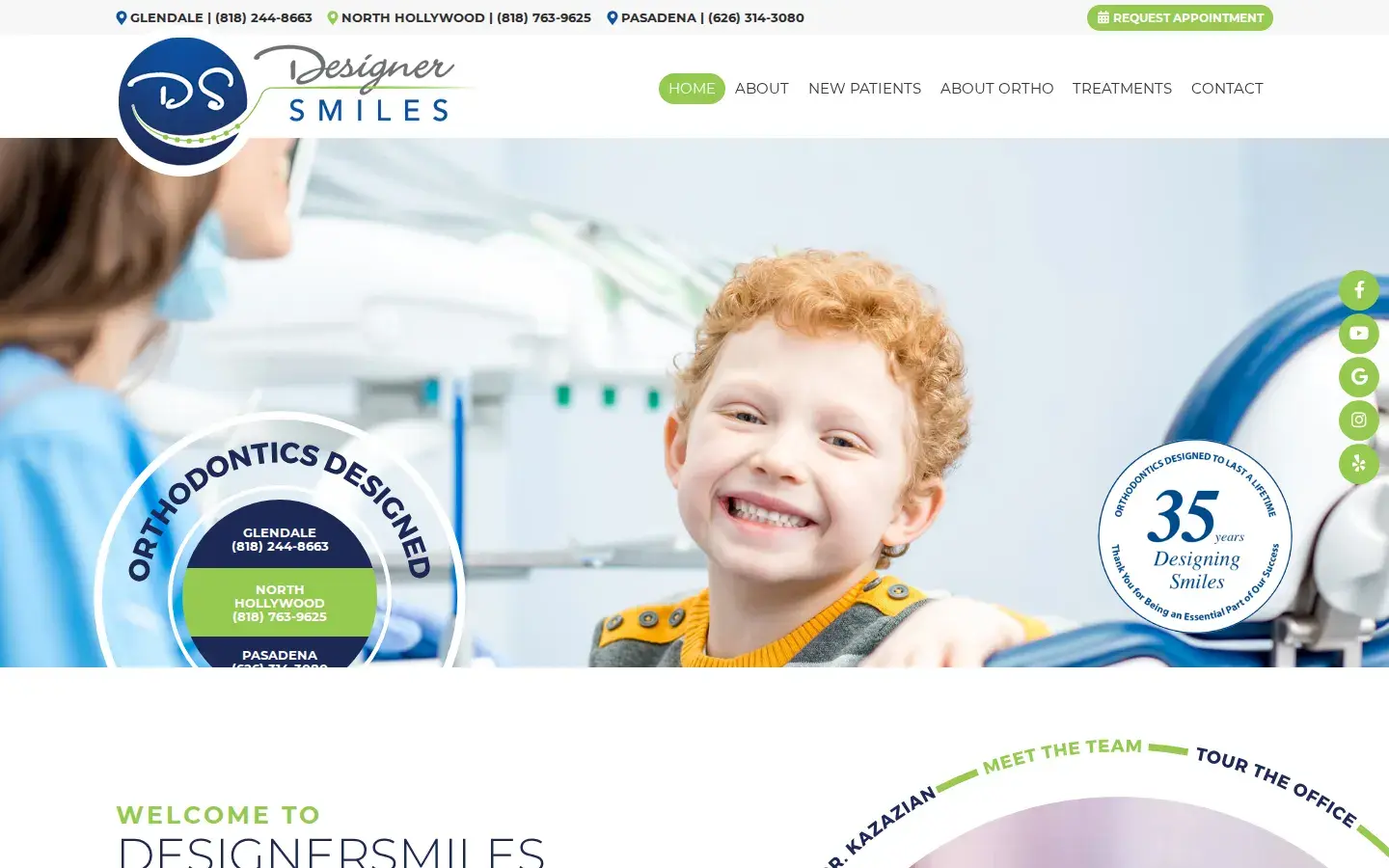 Homepage preview of DesignerSmiles Orthodontics