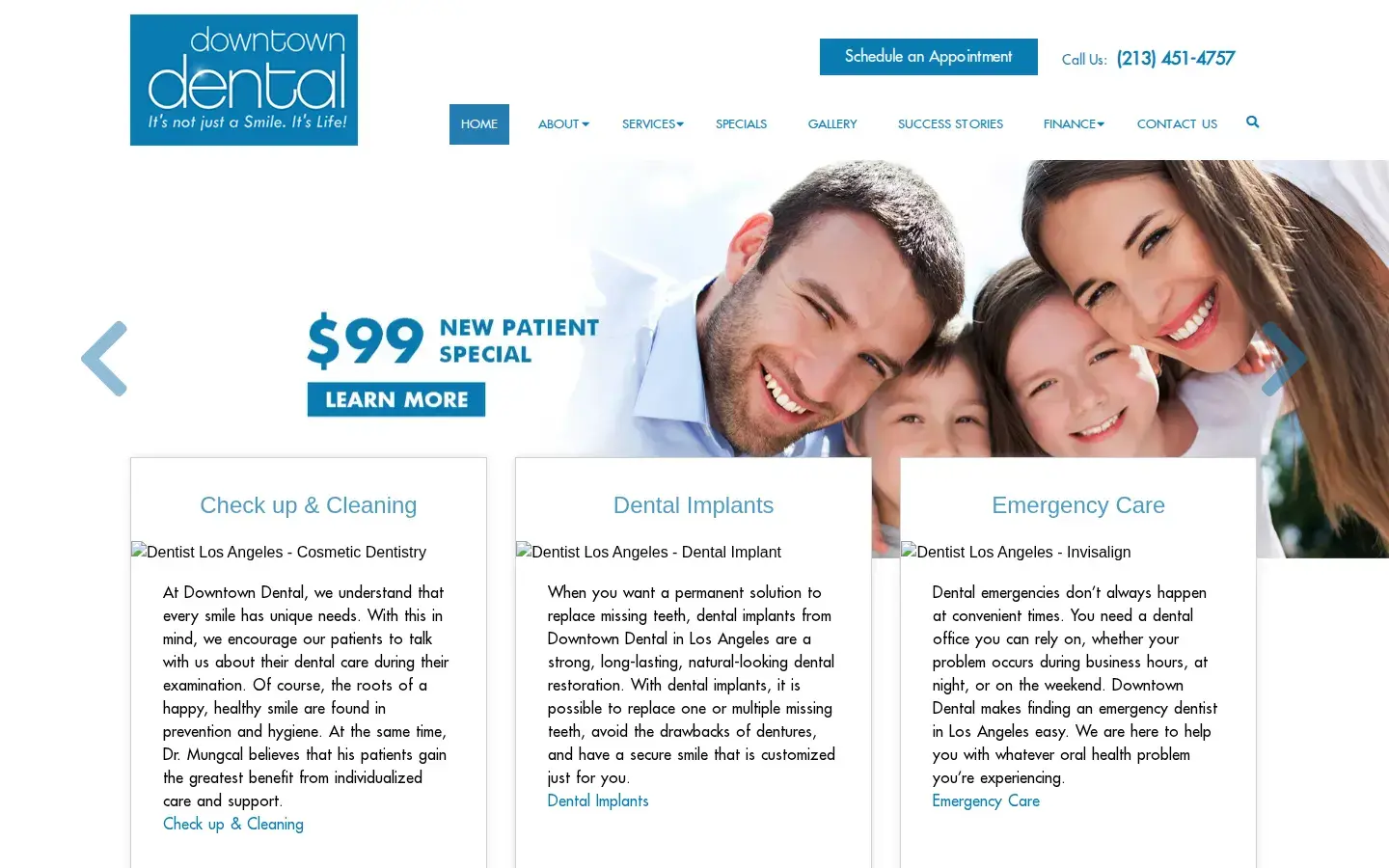 Homepage preview of Downtown Dental