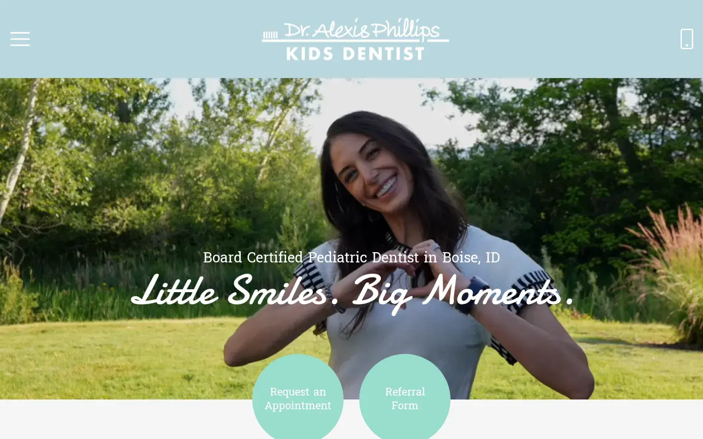 Homepage preview of Dr. Alexis Phillips Kids Dentist