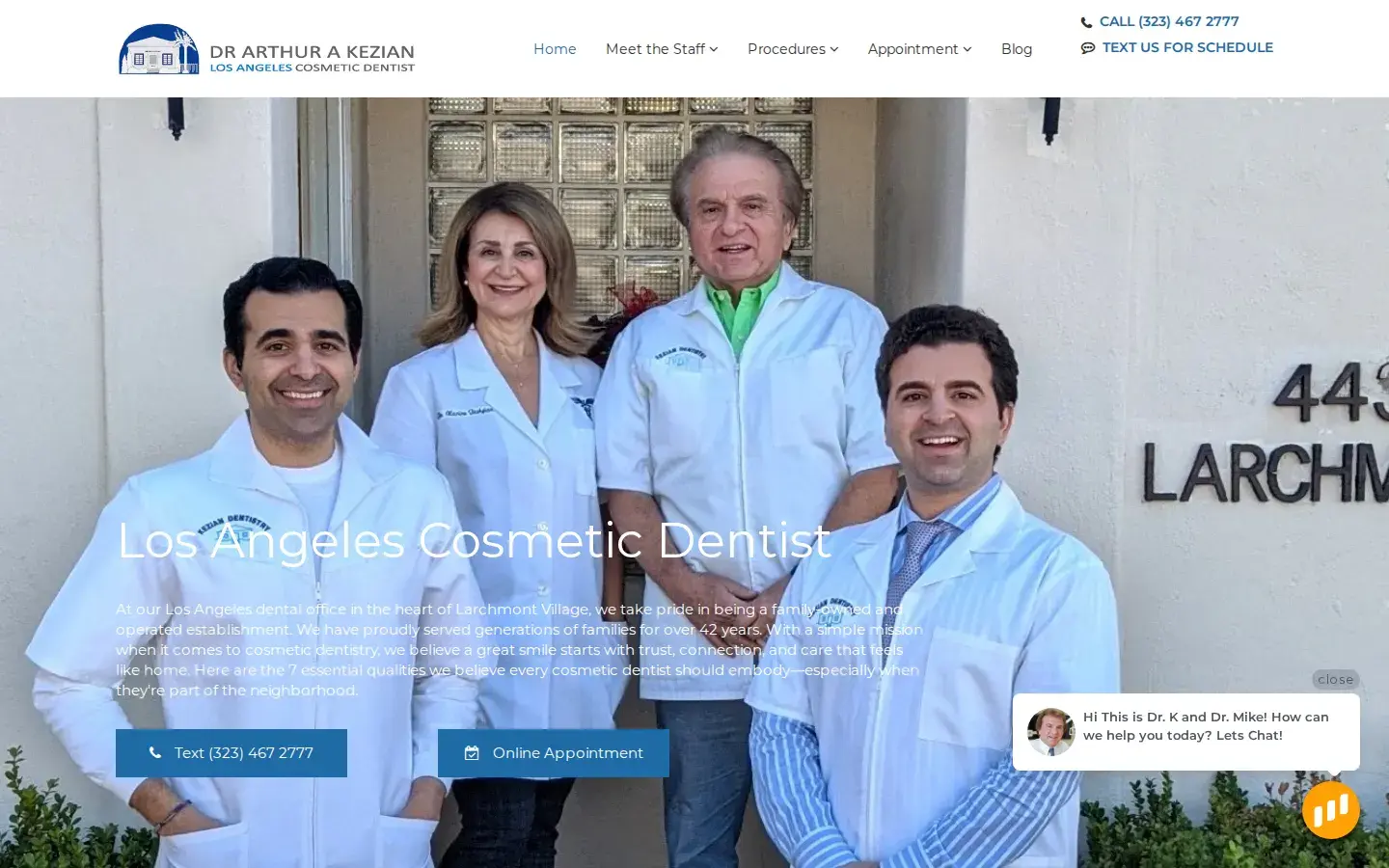 Homepage preview of Dr. Arthur A. Kezian, DDS