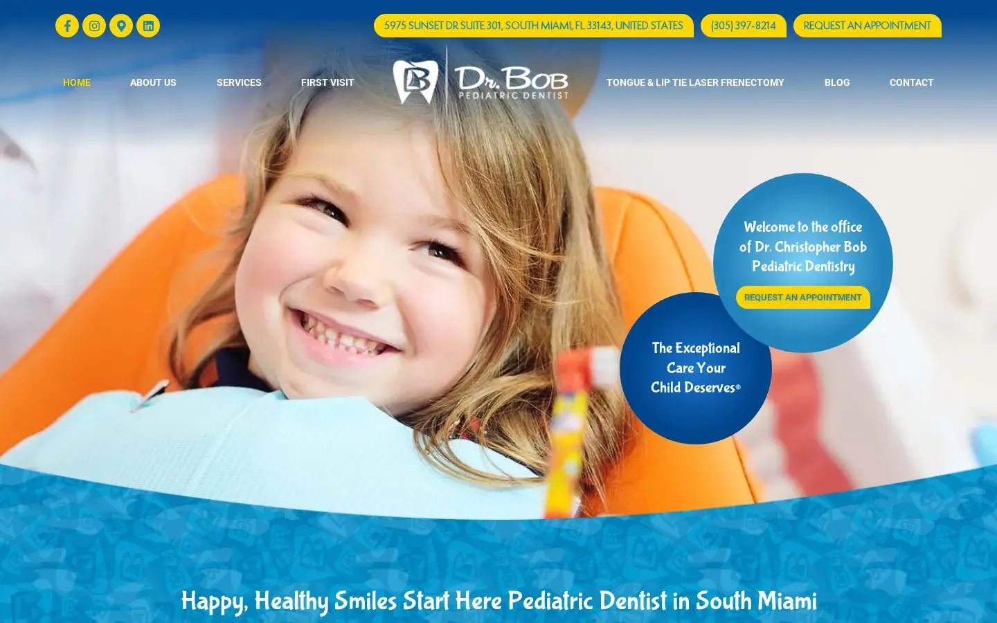 Homepage preview of Dr. Bob Pediatric Dentist