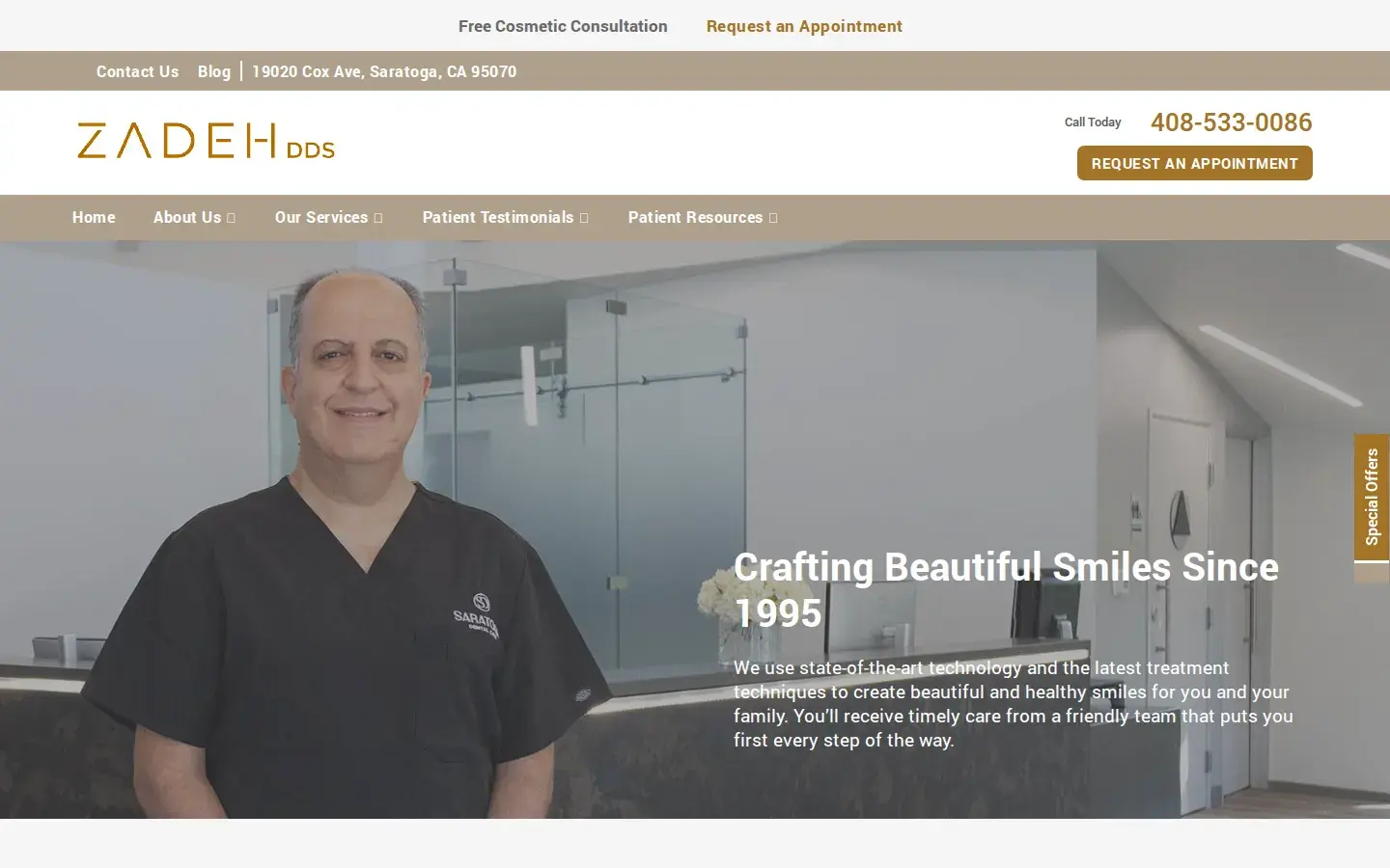 Homepage preview of Dr. Daniel Zadeh