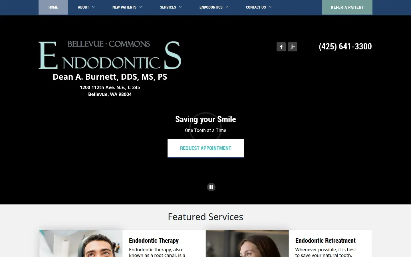 Homepage preview of Dr. Dean A. Burnett, DDS