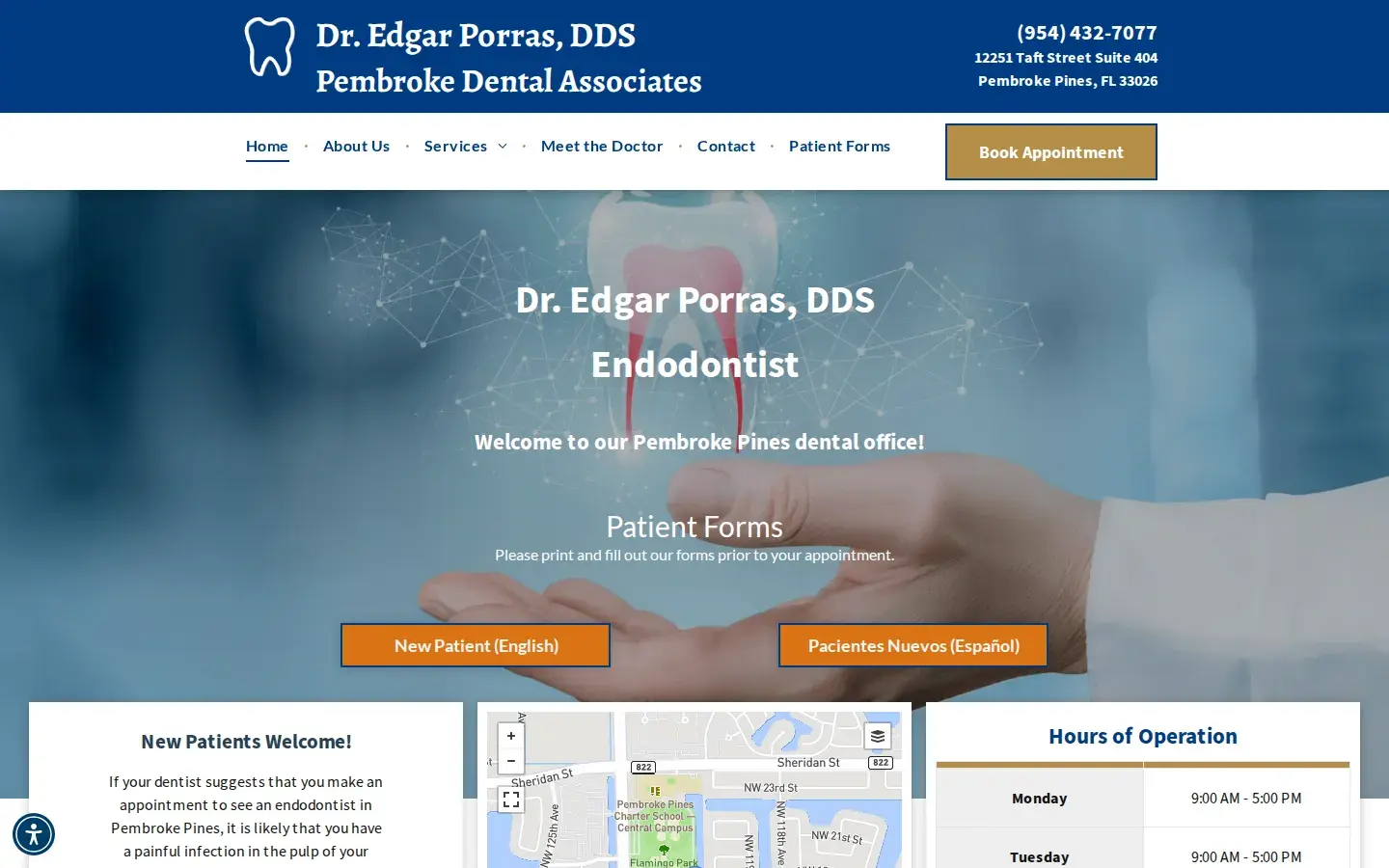 Homepage preview of Dr. Edgar Porras, DDS