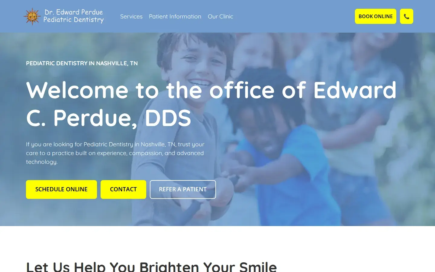 Homepage preview of Dr. Edward Perdue Pediatric Dentistry