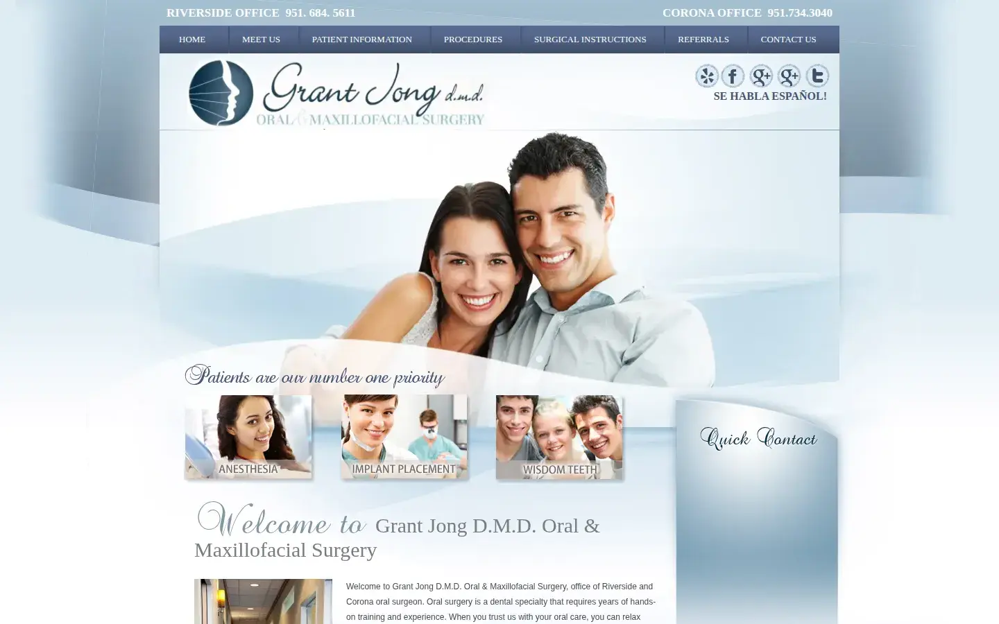 Homepage preview of Dr. Grant Jong, DMD