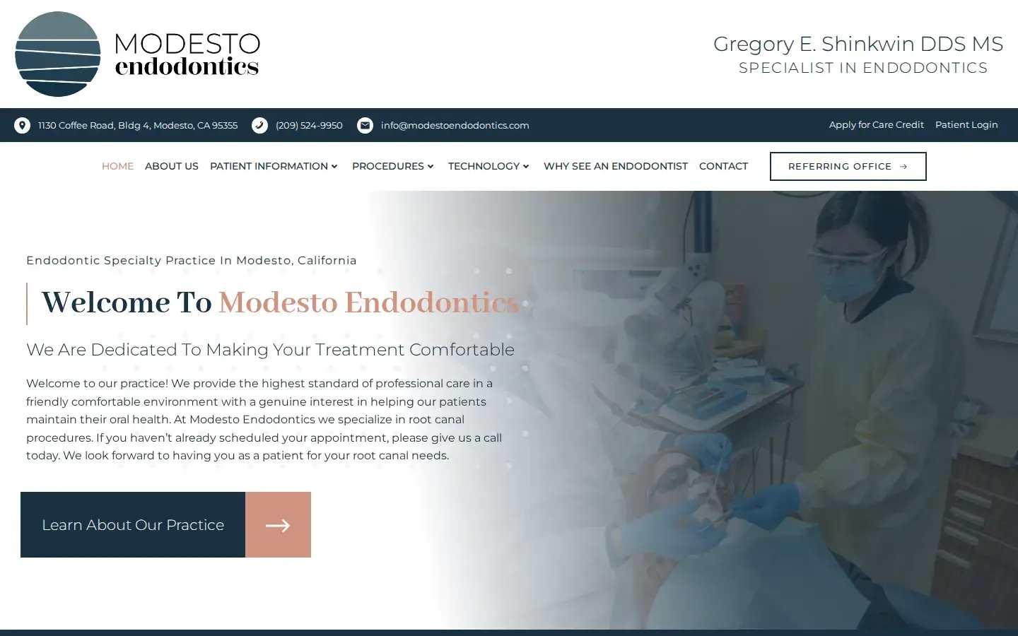 Homepage preview of Dr. Gregory E. Shinkwin, DDS, MS