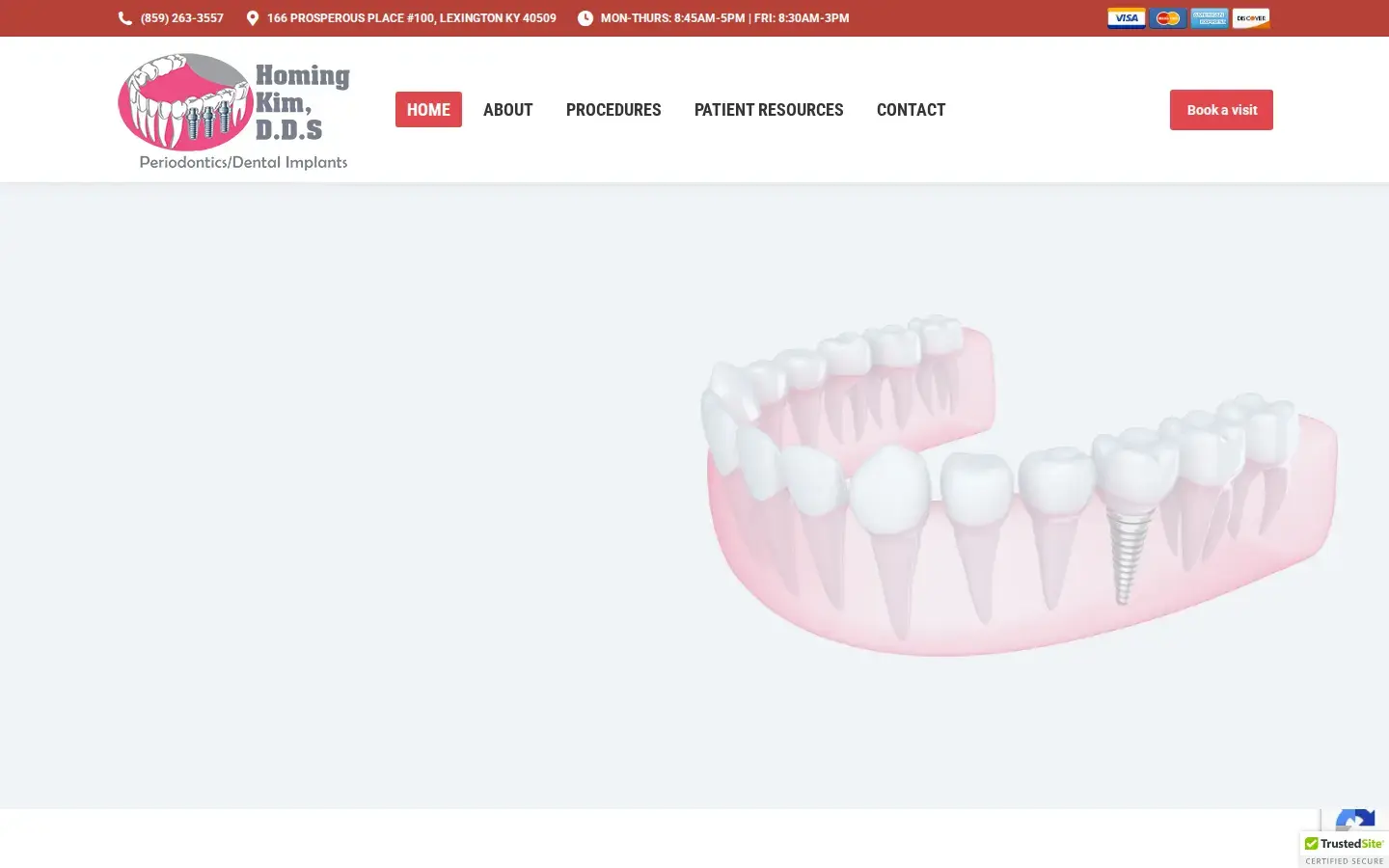 Homepage preview of Dr. Homing Kim