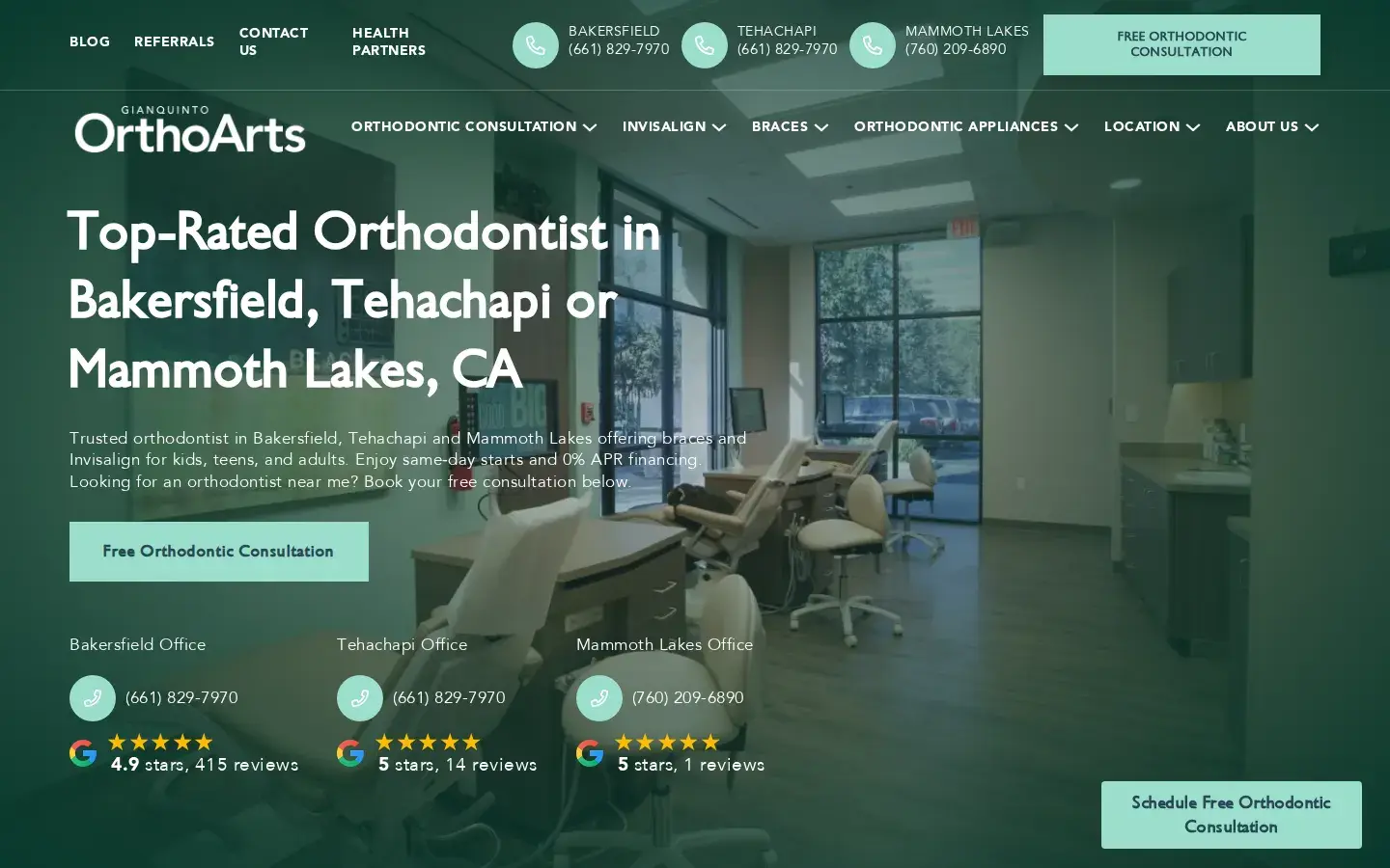 Homepage preview of Dr Jared Gianquinto OrthoArts Bakersfield