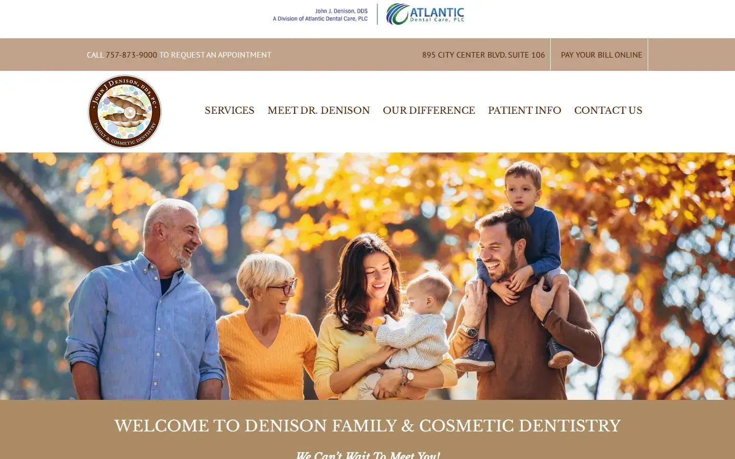 Homepage preview of Dr. John J. Denison: Denison Family and Cosmetic Dentistry