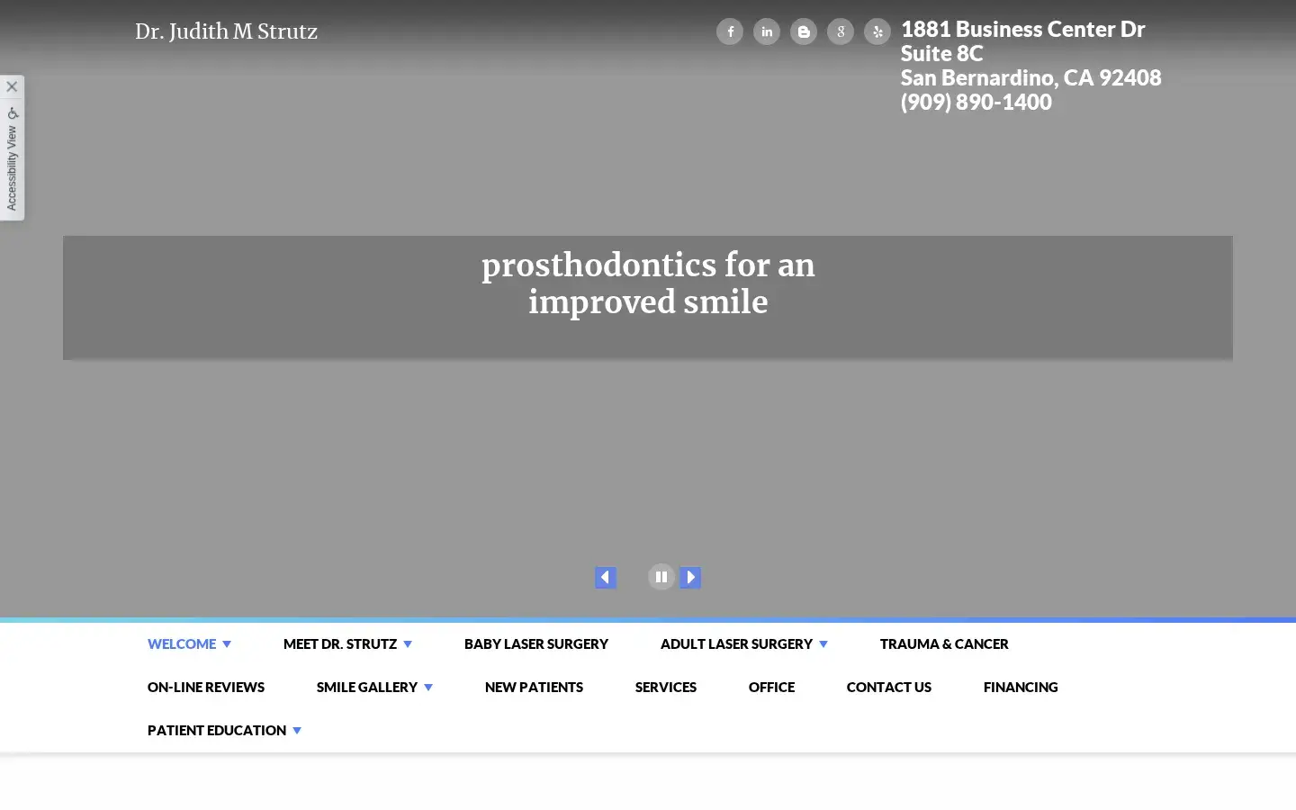 Homepage preview of Dr. Judith M. Strutz, DDS