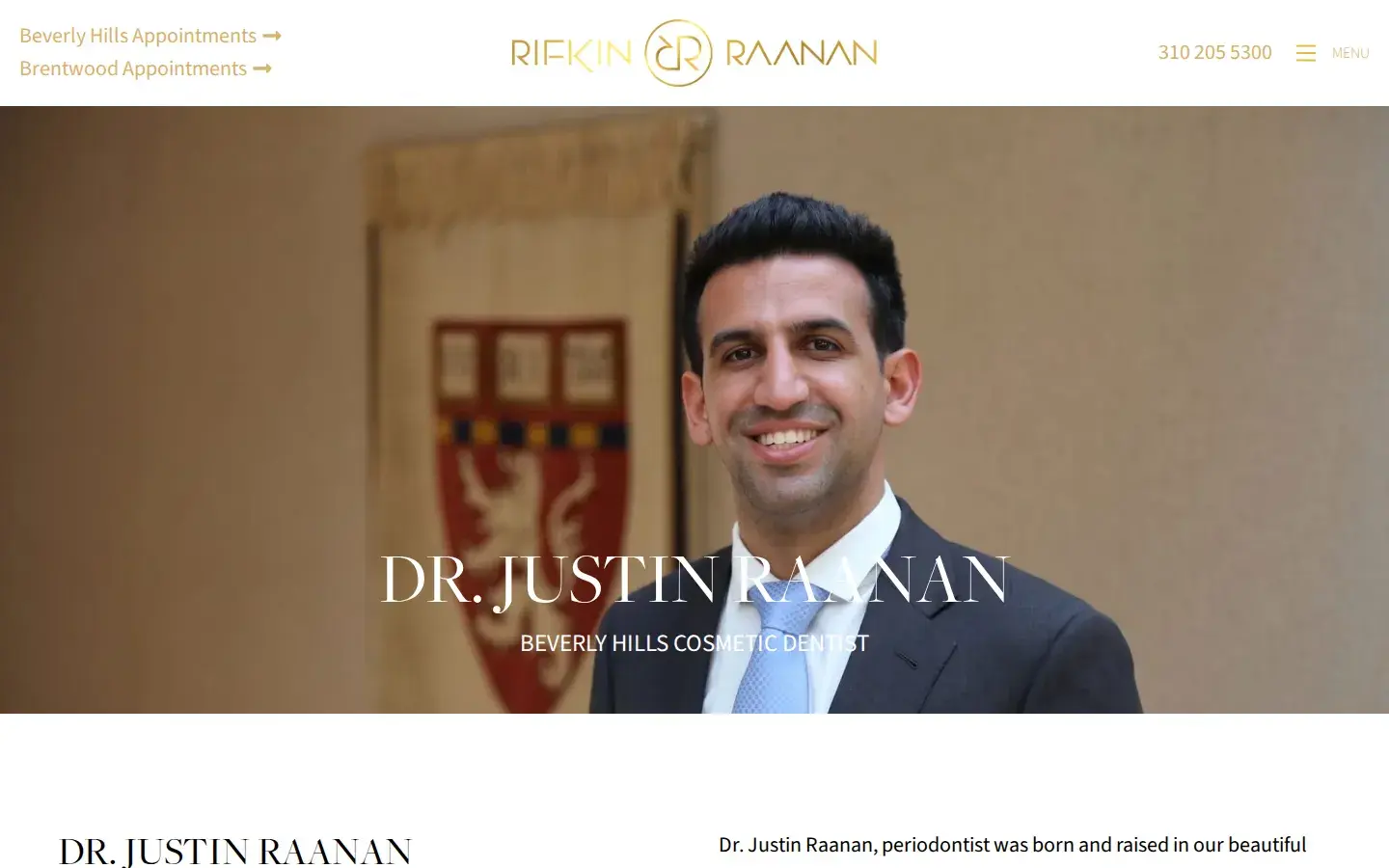 Homepage preview of Dr. Justin Raanan, DDS MMSc Periodontist