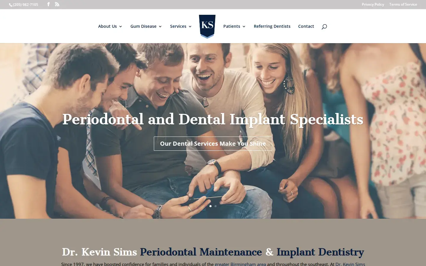 Homepage preview of Dr. Kevin M. Sims, DMD