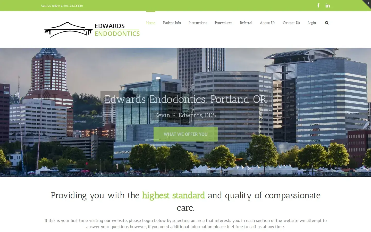 Homepage preview of Dr. Kevin R. Edwards, DDS
