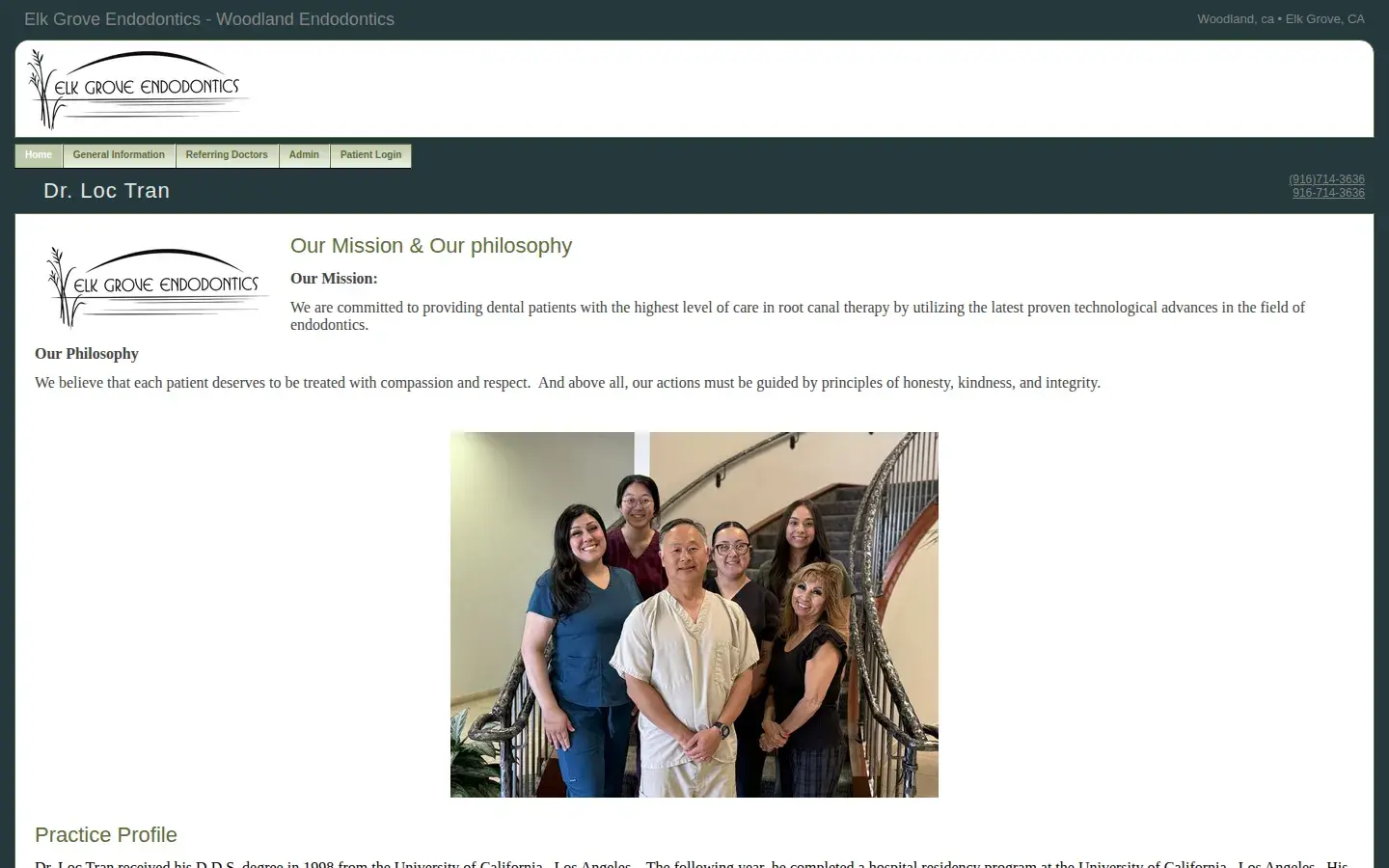 Homepage preview of Dr. Loc Tran Elk Grove Endodontics