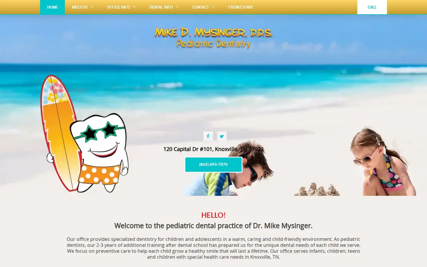 Homepage preview of Dr. Mike Mysinger, DDS