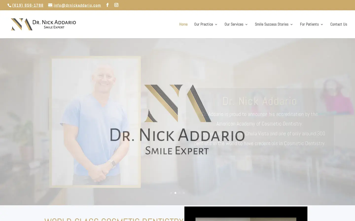 Homepage preview of Dr. Nick Addario | Smile Expert