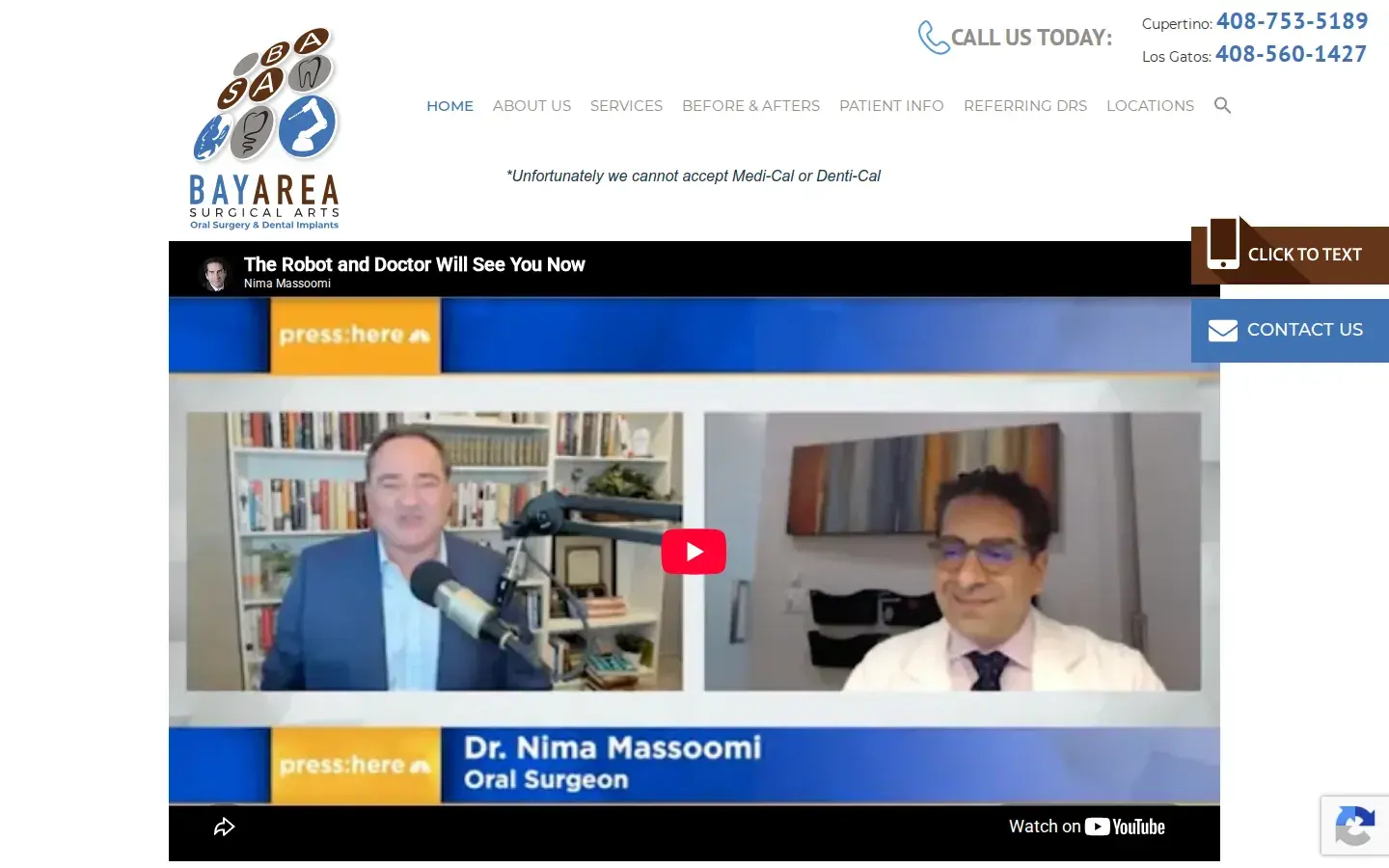 Homepage preview of Dr. Nima Massoomi DMD MEd MD – Oral Surgery and Dental Implants