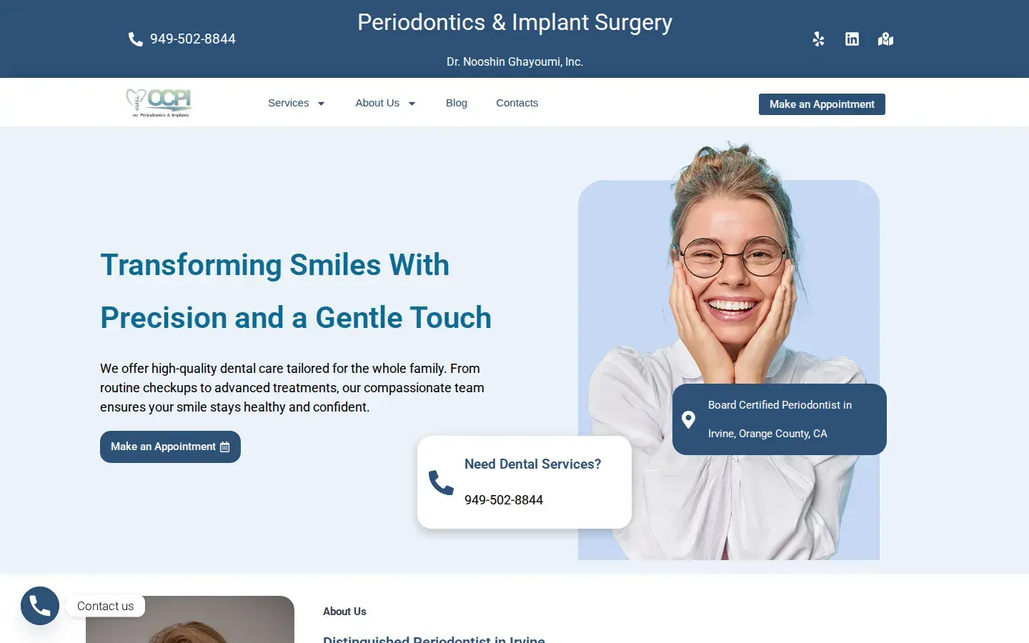 Homepage preview of Dr. Nooshin Ghayoumi, DDS