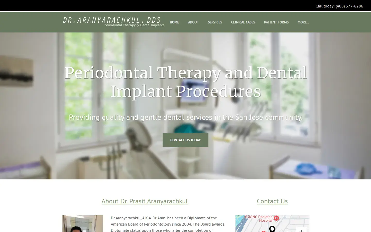 Homepage preview of Dr. Prasit Aranyarachkul, DDS MS, Periodontist