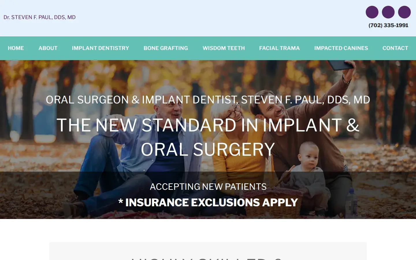 Homepage preview of Dr. Steven F. Paul, DDS, Oral Surgeon