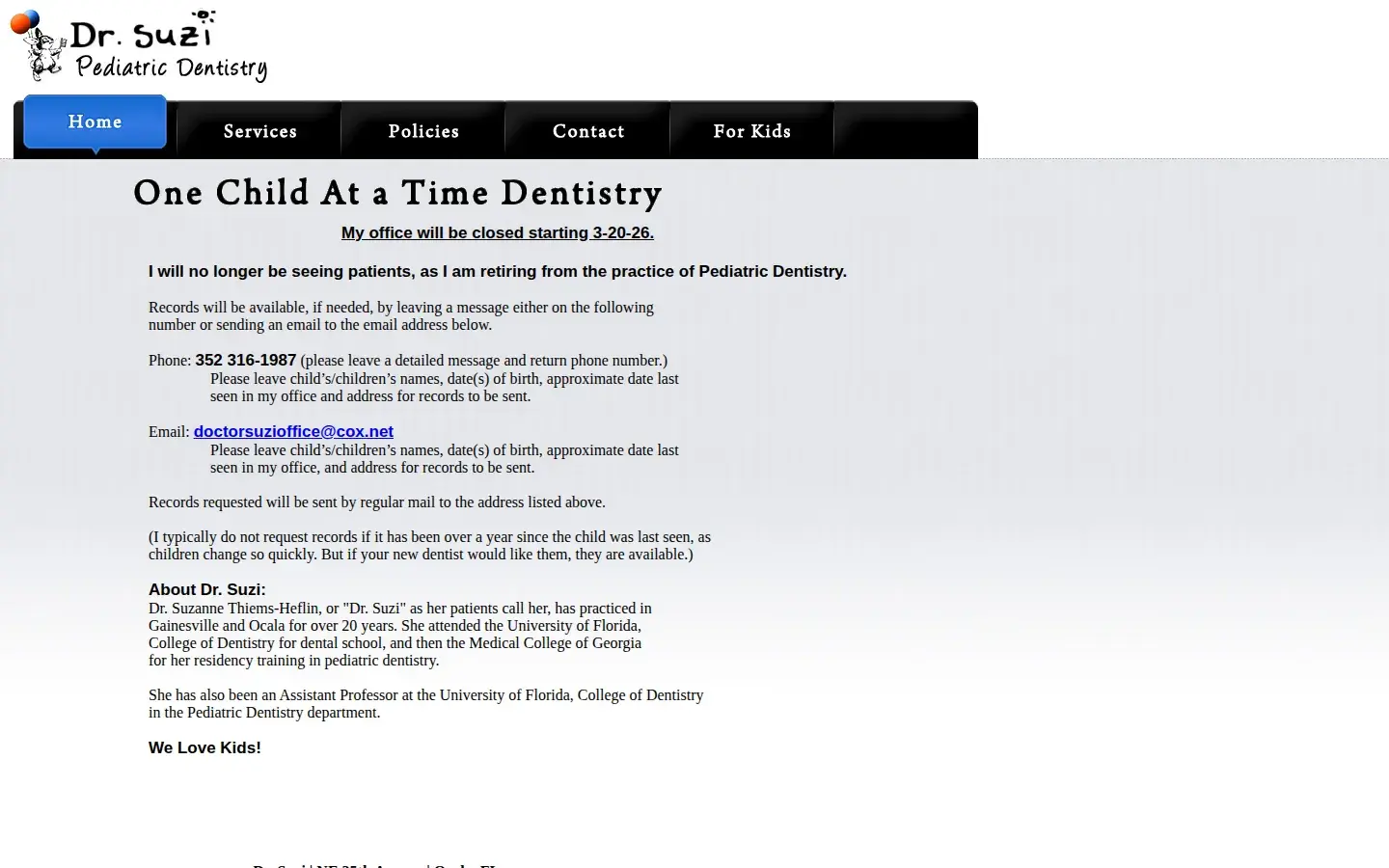 Homepage preview of Dr. Suzanne Thiems-Heflin