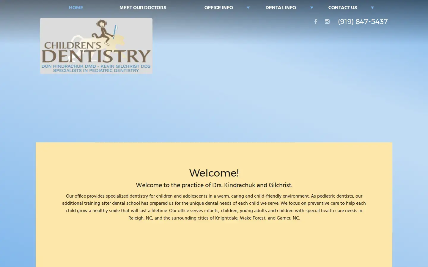Homepage preview of Drs. Kindrachuk and Gilchrist, Children’s Dentistry