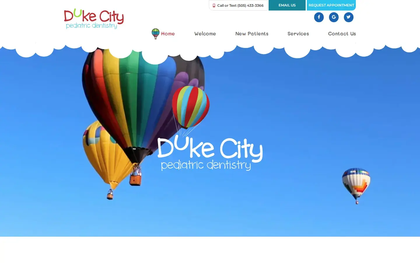 Homepage preview of Duke City Pediatric Dentistry