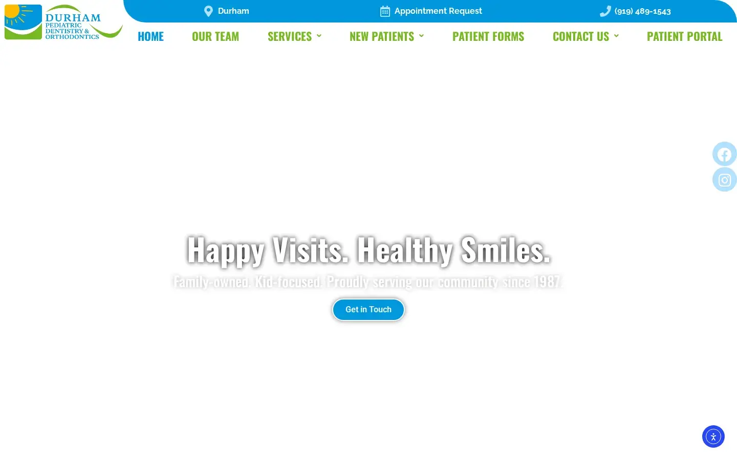 Homepage preview of Durham Pediatric Dentistry & Orthodontics
