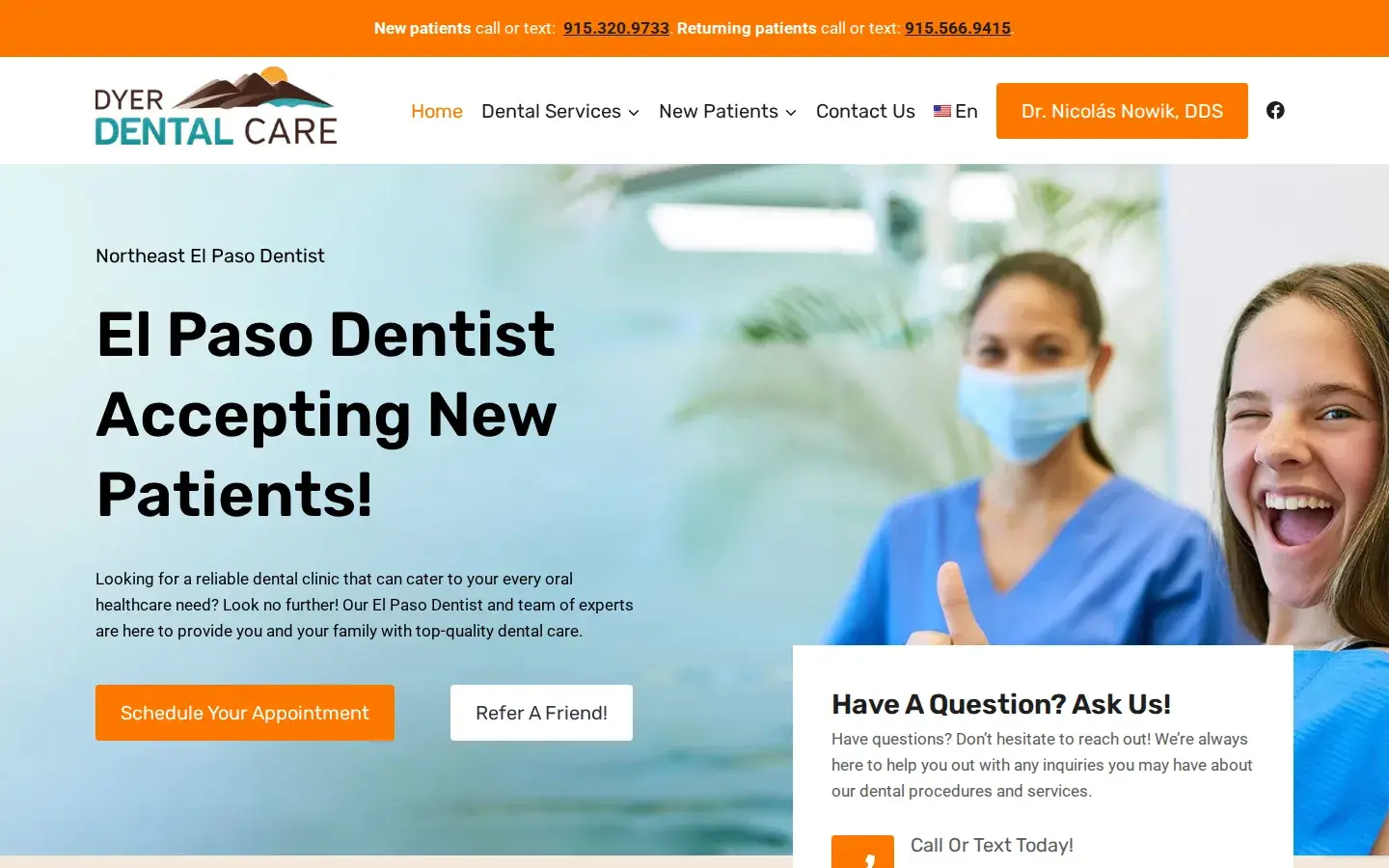 Homepage preview of Dyer Dental Care
