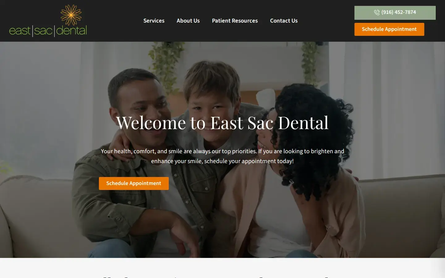 Homepage preview of East Sac Dental