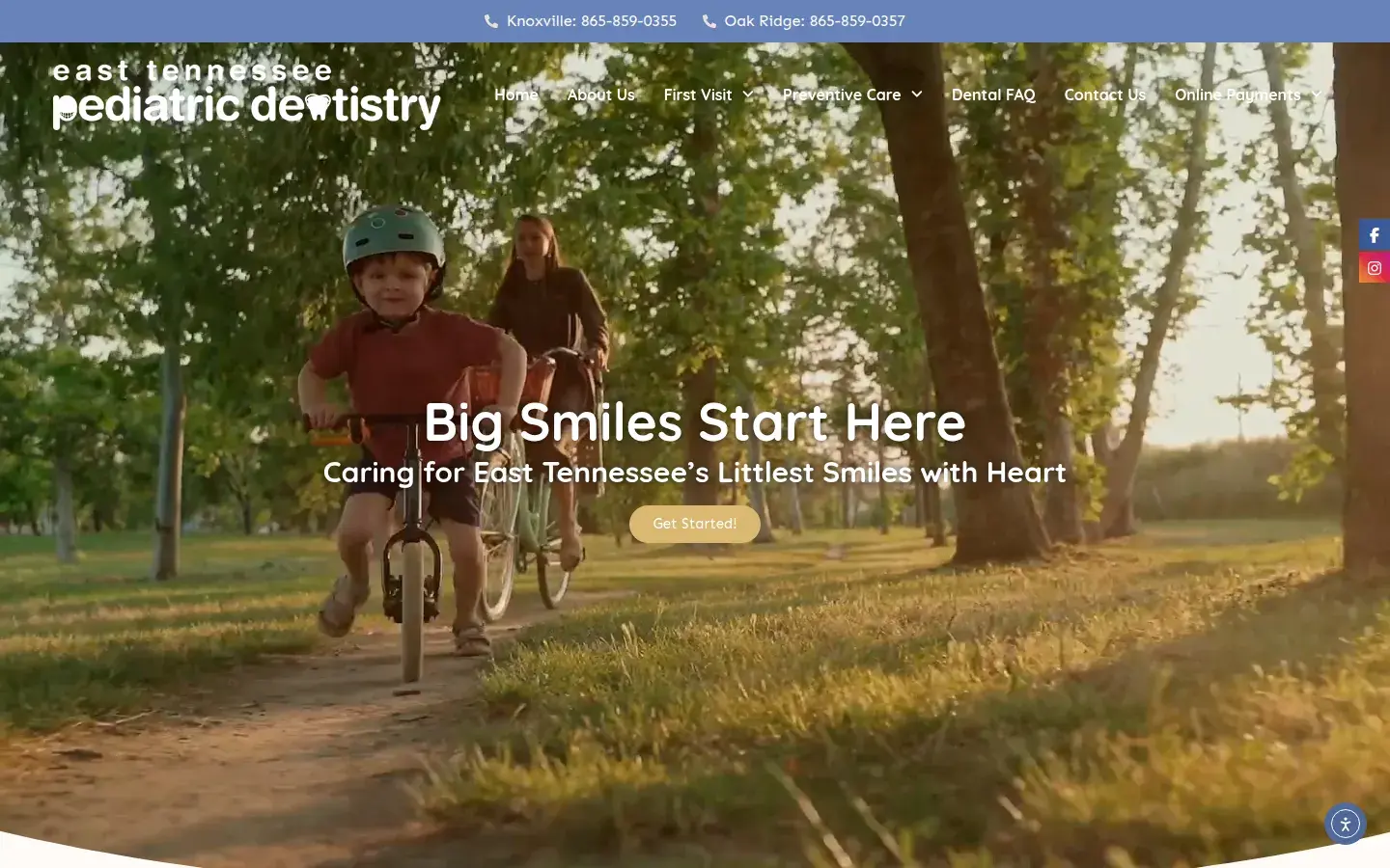 Homepage preview of East Tennessee Pediatric Dentistry