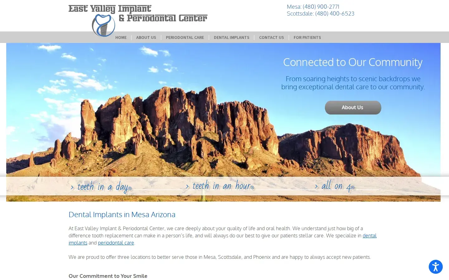 Homepage preview of East Valley Implant & Periodontal Center