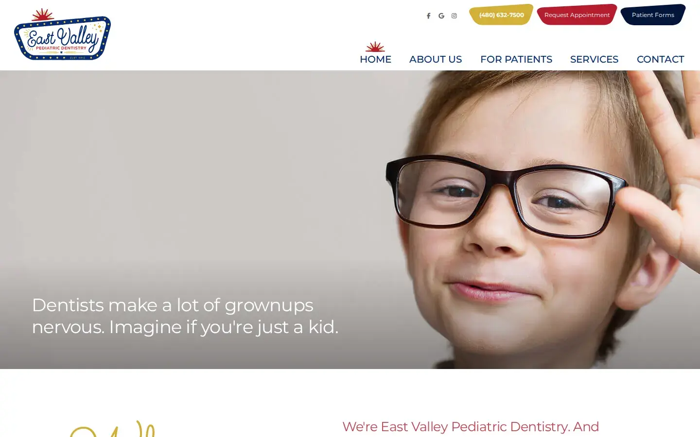 Homepage preview of East Valley Pediatric Dentistry
