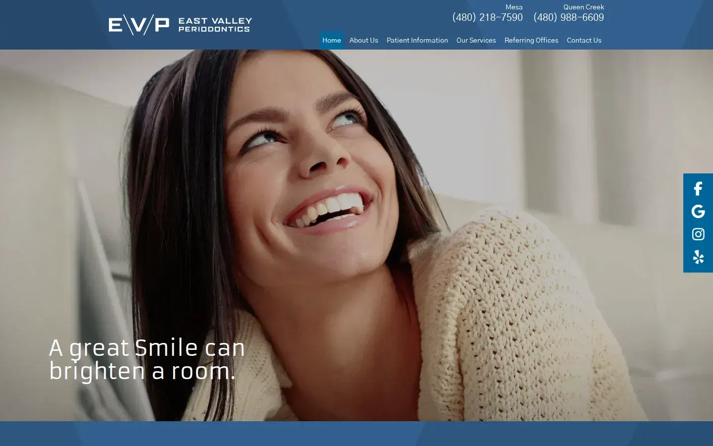 Homepage preview of East Valley Periodontics