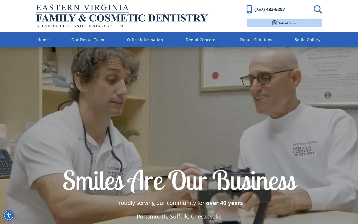Homepage preview of Eastern Virginia Family & Cosmetic Dentistry